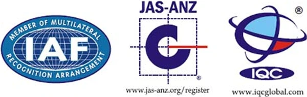 IAF Multilateral Recognition Arrangement, JAS-ANZ and IQC accreditation marks