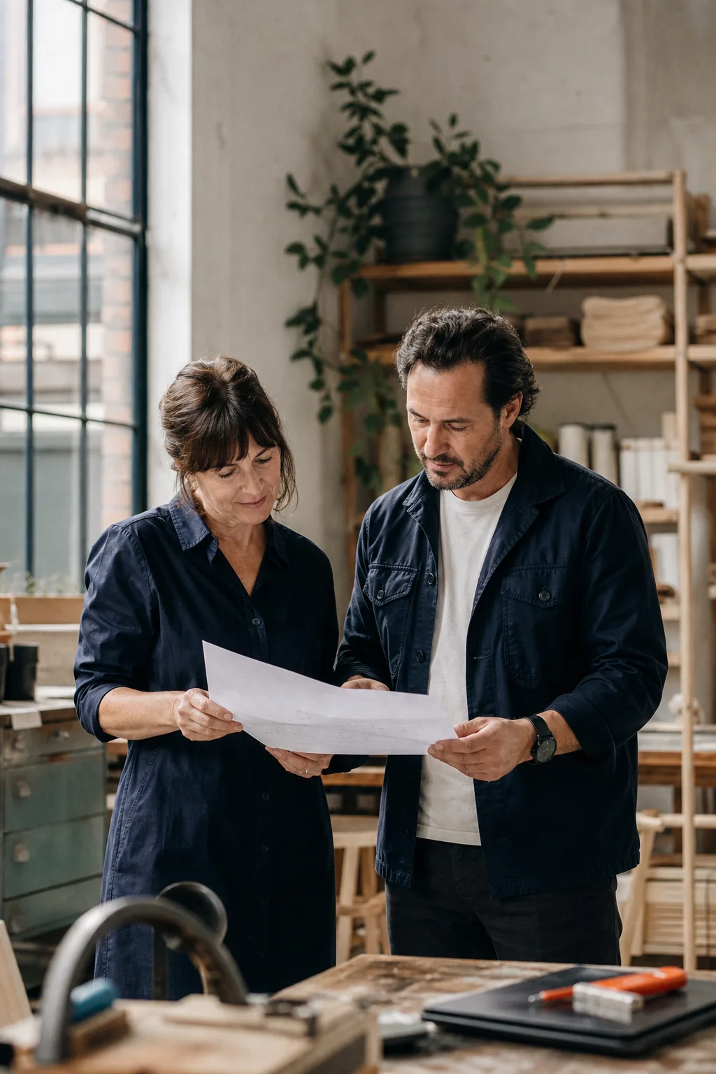 A technology specialist reviewing priorities with a client